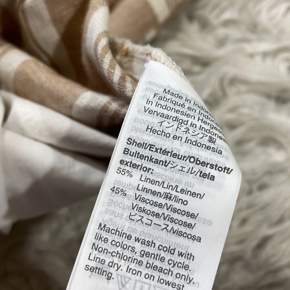 Madewell Smocked Huston Pull-on Cropped Linen Blend Stripe Pants - Picture 10 of 10